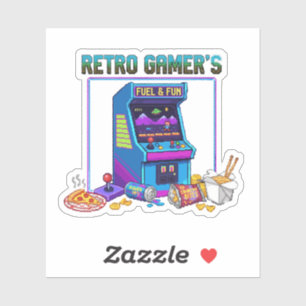 Adesivo Combustível e Diversão da Retro Gamer   Arcade de 