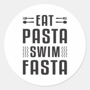 Adesivo Come Natação de massas alimentícias Fasta Nadad