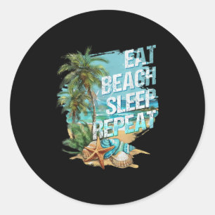Adesivo Come Sleep Beach Repete Férias Tropicais De Verão