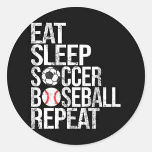 Adesivo Come Sleep Futebol Baseball Repete Bola Engraçada
