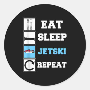 Adesivo Come Sleep Jetski Repete Jet Ski Engraçado