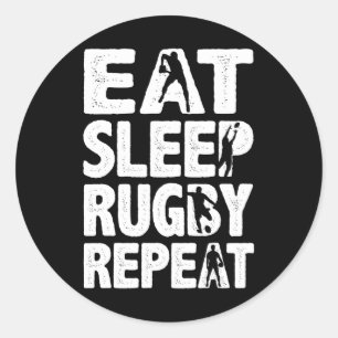 Adesivo Come Sleep Rugby Repete Rugby para Homens Engraçad