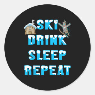 Adesivo Come Sleep Ski Drink Repete Neve Esportes De Inver