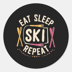 Adesivo Come Sleep Ski Repetir Esqui esquiador Esportes de