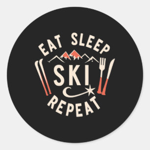 Adesivo Come Sleep Ski Repetir Esqui esquiador Esportes de