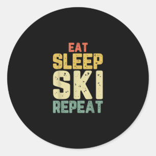 Adesivo Come Sleep Ski Repetir Esqui Skiing Skier Funny Lo