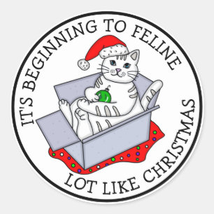 Adesivo Começando com Feline Lot como o Natal