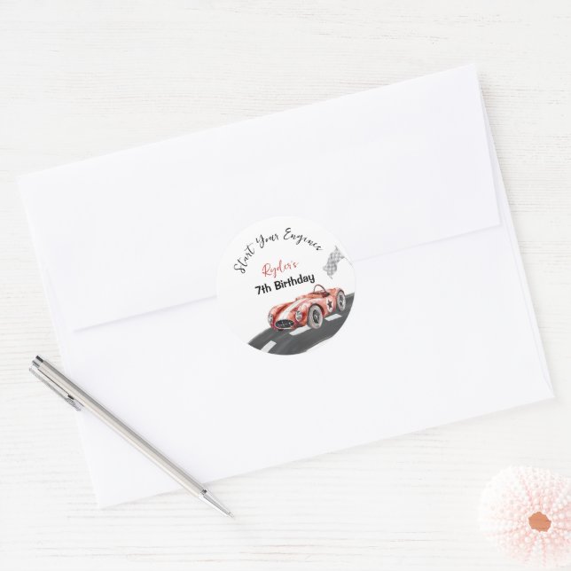 Adesivo Comece Seu Motor Em Qualquer Idade Aniversário  (Envelope)