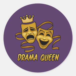 Adesivo Comédia Da Rainha Drama E Máscara Dourada De Teatr