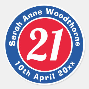 Adesivo Comemoração de Aniversário com Nome, Idade e Da