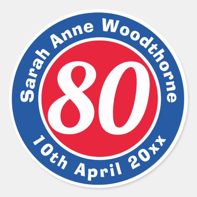 Adesivo Comemoração de Aniversário com Nome, Idade e Data (Frente)