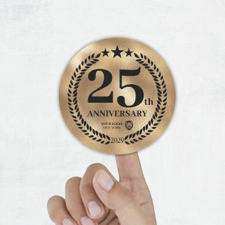 Adesivo Comemoração do logotipo comercial do 25 Dourado