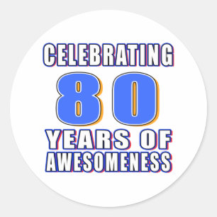 Adesivo Comemorando 80 anos de awesomeness