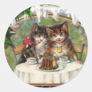 Adesivo Comemorando gatinhos do ano novo