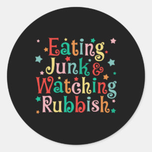 Adesivo Comendo Comida De Xmas E Assistindo O Natal Bêbado