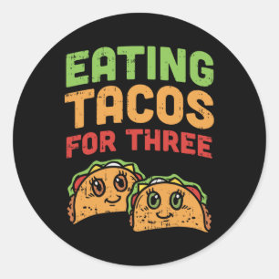 Adesivo Comendo Tacos Para Três Gêmeos De Gravidez Cinco D