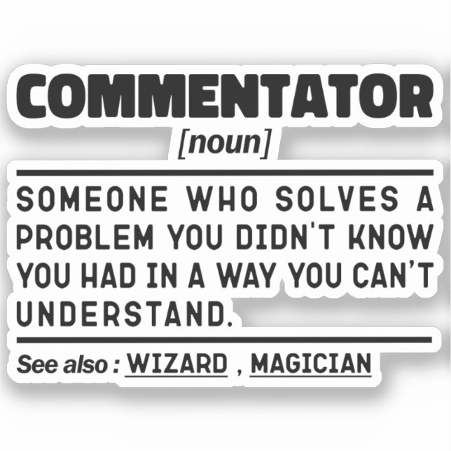 Adesivo Comentário Noun Funny Sport Fan Sarcastic Cote (Frente)