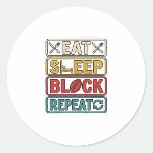 Adesivo Comer Dormir Bloquear Repetir Camiseta Vintage de 