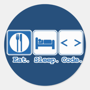 Adesivo comer dormir codificar (html)