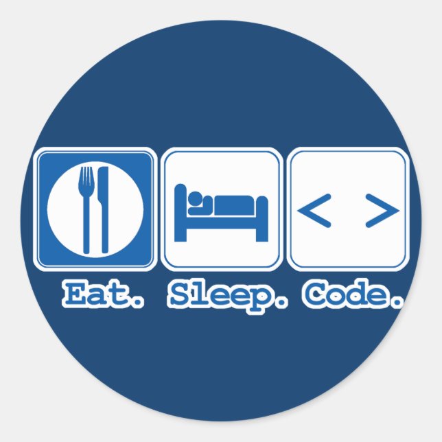 Adesivo comer dormir codificar (html) (Frente)