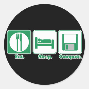 Adesivo comer dormir computador (verde)