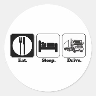 Adesivo comer dormir dirigir caminhão