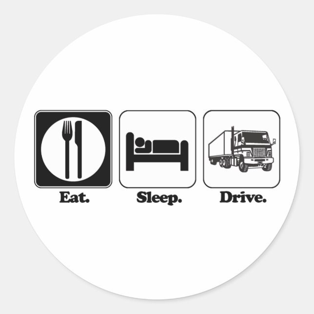 Adesivo comer dormir dirigir caminhão (Frente)