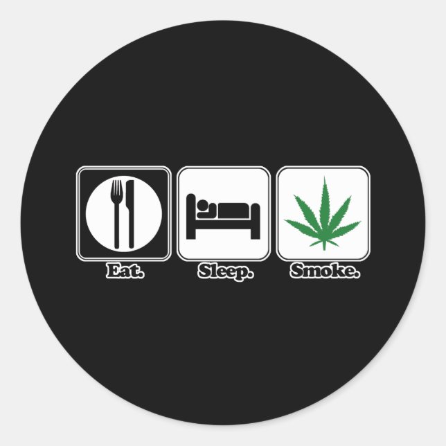 Adesivo comer dormir fumar maconha (Frente)