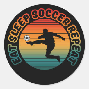 Adesivo comer dormir futebol repetir