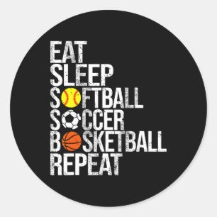 Adesivo Comer Dormir Futebol Softll Sketll Repetir Esporte