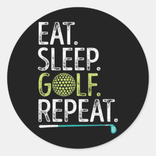 Adesivo Comer Dormir Golfe Repetir Golfe Golfista Engraçad