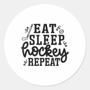 Adesivo Comer Dormir Hóquei Repetir Hóquei no Gelo Hóquei