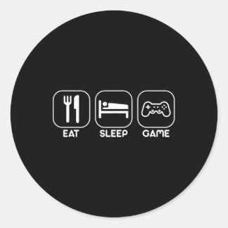 Adesivo Comer Dormir Jogo Camiseta Divertida de Presente d