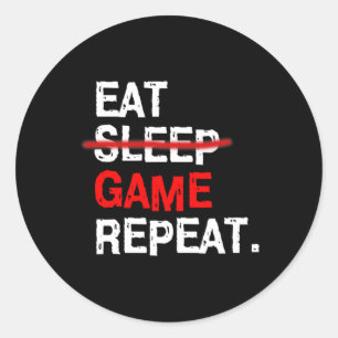 Adesivo Comer Dormir Jogo Repetir Quadro Pc Video Jogador