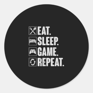 Adesivo Comer Dormir Jogo Repetir Vídeo Engraçado Presente