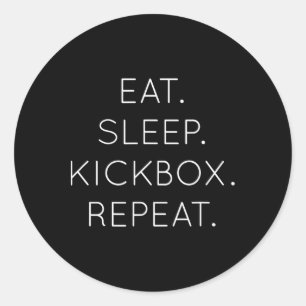 Adesivo Comer Dormir Kickbox Repetir - Kick Boxing Engraça