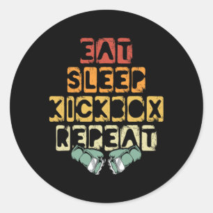 Adesivo Comer Dormir Kickbox Repetir Mma Kickboxing Kickbo