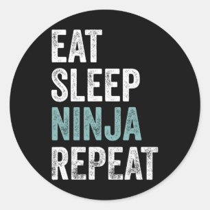 Adesivo Comer Dormir Ninja Repetir Roupa de Karatê Engraça