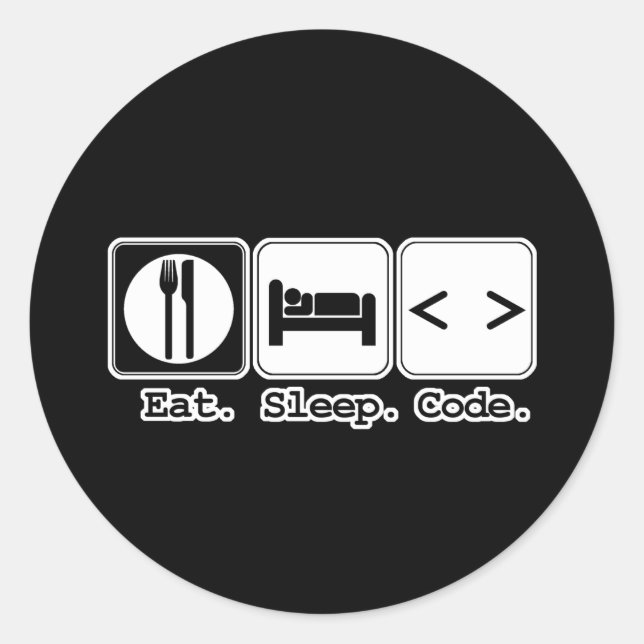 Adesivo comer dormir programar (Frente)