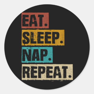 Adesivo Comer Dormir Soneca Repetir - Retro Sono Vintage