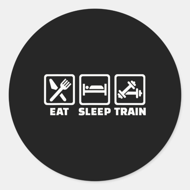 Adesivo Comer Dormir Treinar Halteres  (Frente)