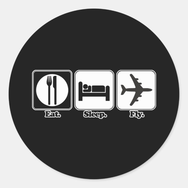 Adesivo comer dormir voar (Frente)