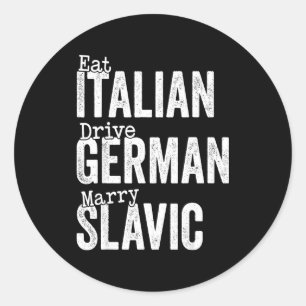 Adesivo Comer italiano dirigir alemão casar eslavo