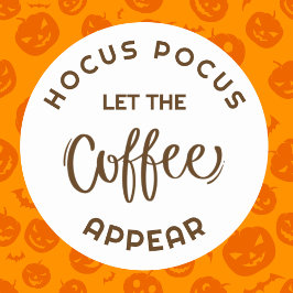 Adesivo comercial do Café Hocus pocus Halloween