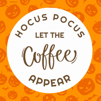 Adesivo comercial do Café Hocus pocus Halloween