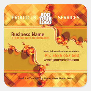 Adesivo Comercial Quadrado do País Laranja c/ Logo