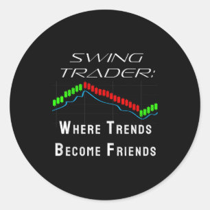 Adesivo Comerciante Divertido de Swing Negociando Bolsa de