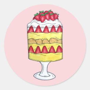 Adesivo Comida Britânica de Fruta de Trifle em Inglês
