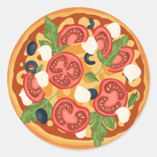 Adesivo comida de amantes de pizza fofa