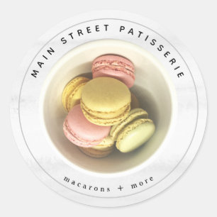 Adesivo Comida de Macarons Franceses Foto Patisserie Busin